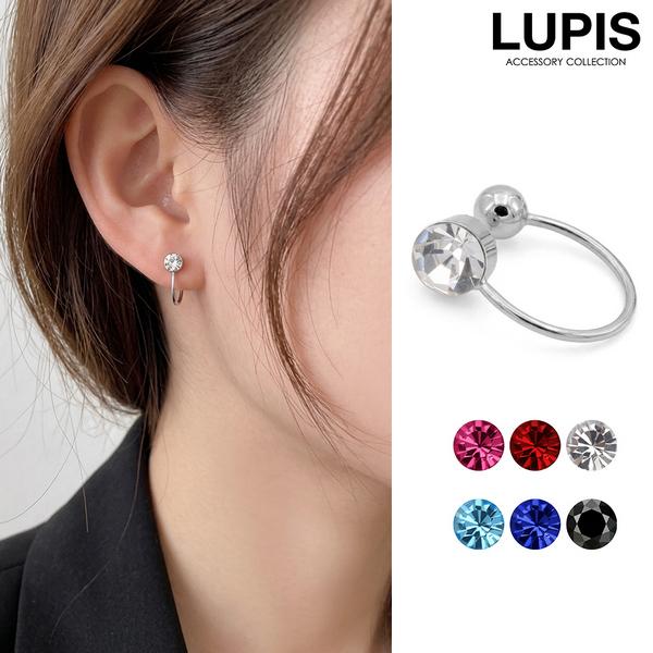 LUPIS（ルピス） イヤリング ノンホールピアス シンプル ストーン 一粒