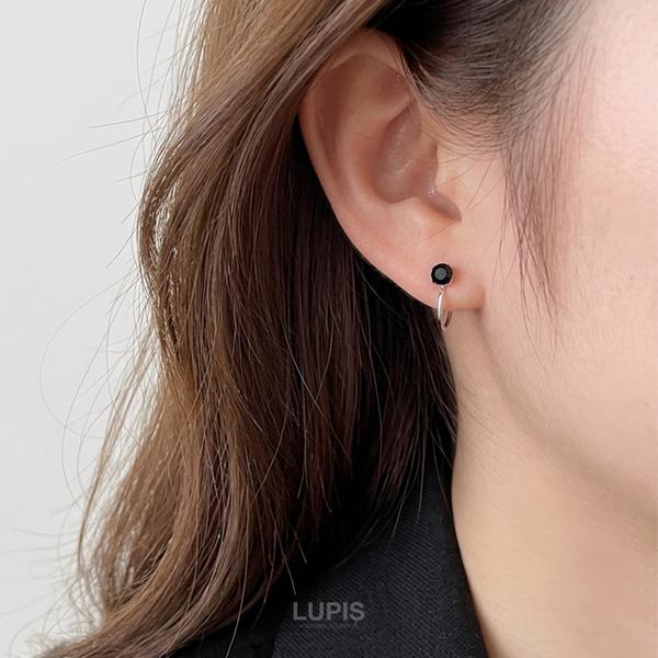 LUPIS（ルピス） イヤリング ノンホールピアス シンプル ストーン 一粒