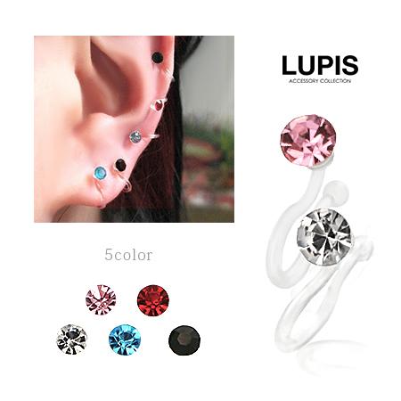 LUPIS（ルピス） イヤリング ノンホールピアス シンプル ストーン 樹脂