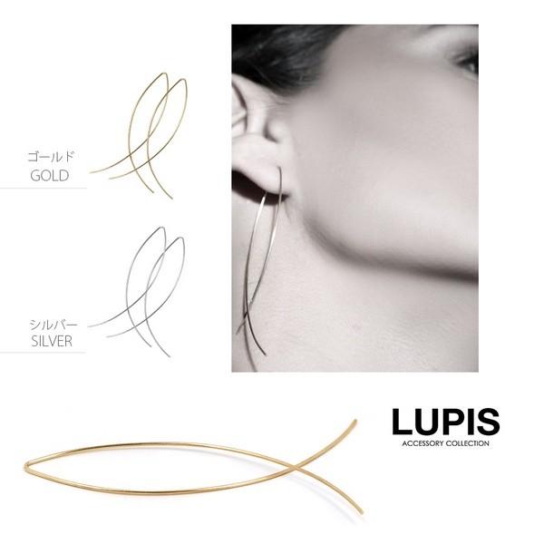 LUPIS ピアス レディース アメリカンピアス ワイヤー 魚形 シンプル  