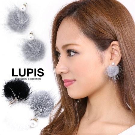 ピアス レディース フェイクファー バックキャッチ パール 大ぶり 大きめ ふわふわ おしゃれ かわいい ルピス lupis | LUPIS | 04