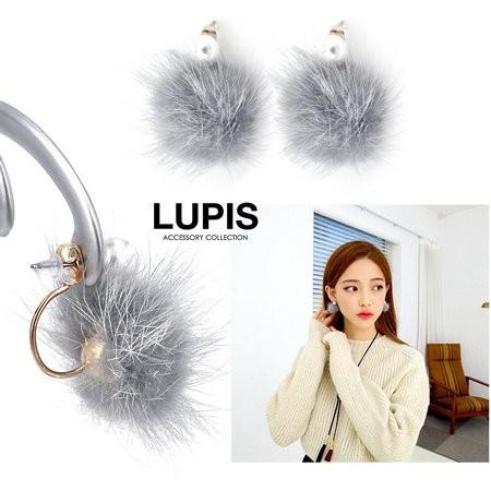 ピアス レディース フェイクファー バックキャッチ パール 大ぶり 大きめ ふわふわ おしゃれ かわいい ルピス lupis | LUPIS | 07
