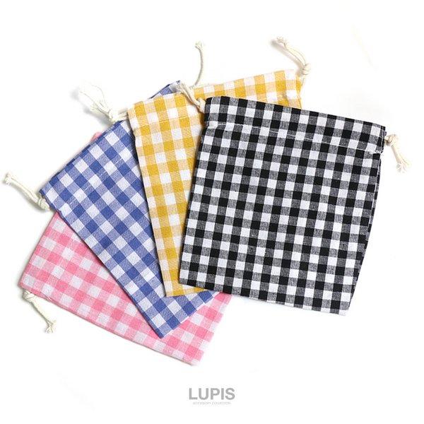 LUPIS（ルピス） 巾着ポーチ 小物入れ コスメポーチ ギンガムチェック