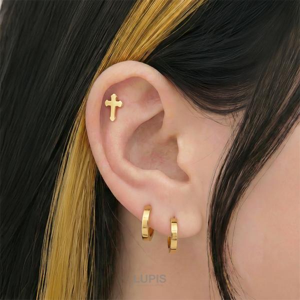 LUPIS（ルピス） ボディピアス 16G クロス ストレートバーベル 軟骨