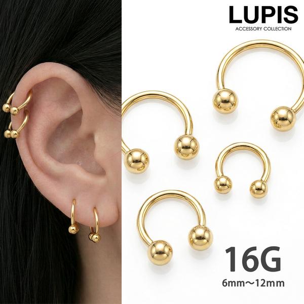 LUPIS（ルピス） ボディピアス 16G サーキュラーバーベル 軟骨ピアス