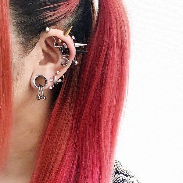 LUPIS（ルピス） ボディピアス 14G キャプティブビーズリング 軟骨