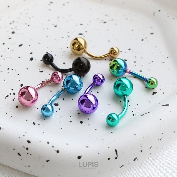 ルビー ビーズ 14個セット 14G】ラディアンスストレートバーベルボディピアス/ボディピ/軟骨