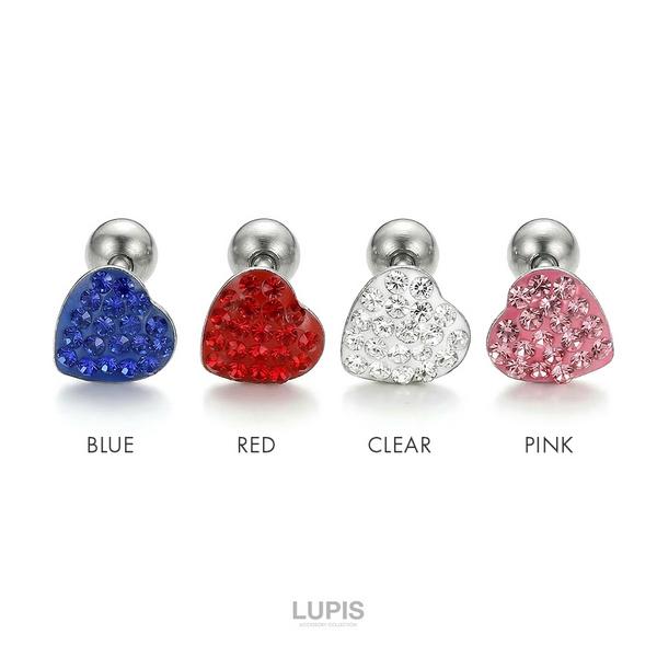 LUPIS（ルピス） ボディピアス 16G ハート パヴェ ストーン ストレート