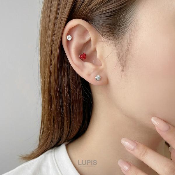 LUPIS（ルピス） ボディピアス 16G ハート パヴェ ストーン ストレート