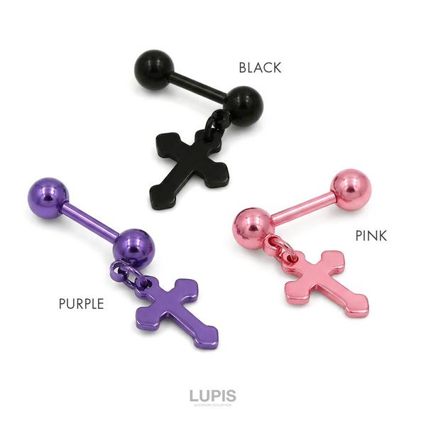 LUPIS（ルピス） ボディピアス ストレートバーベル 16G クロス
