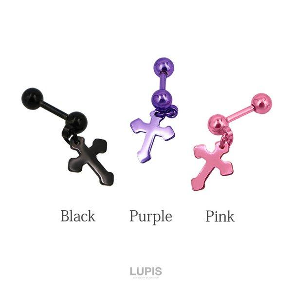 LUPIS（ルピス） ボディピアス ストレートバーベル 16G クロス