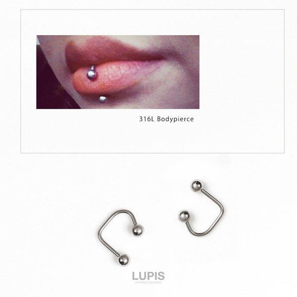 LUPIS（ルピス） ボディピアス 16G 唇ピアス リップピアス 金属