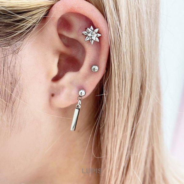 LUPIS（ルピス） ボディピアス 18G ストレートバーベル スクエアバー