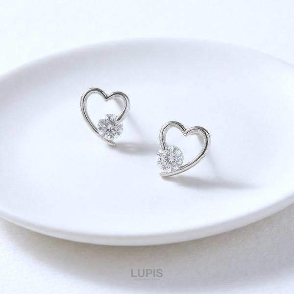 【未使用】BAQLESSシルバーハートピアス 品番AM-CLN-SV LUPIS（ルピス） ピアス オープンハート キュービックジルコニア