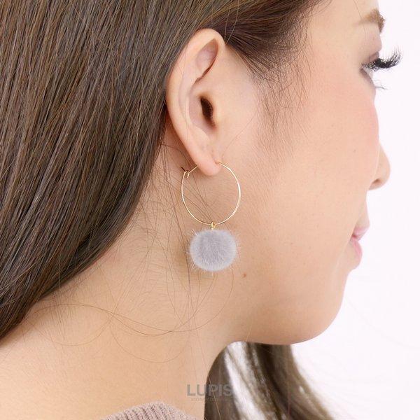 LUPIS（ルピス） ピアス フープピアス レディース ファーボール