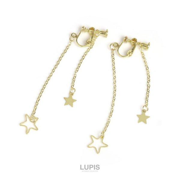 イヤリング 大ぶり 揺れる スター バックキャッチ チェーン ルピス LUPIS｜lupis｜02