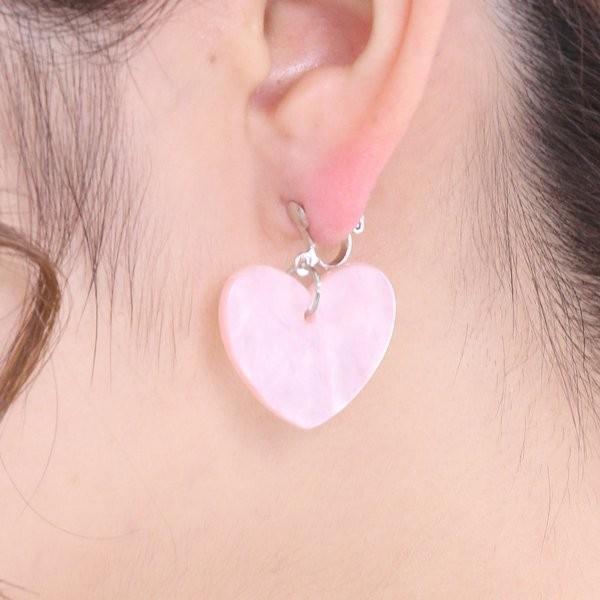 LUPIS（ルピス） イヤリング ハート シェル クリップ ピンク かわいい