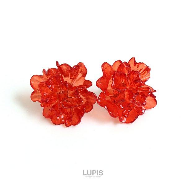 ピアス レディース フラワー お花 クリア 透明 ワンポイント 韓国 ガーリー おしゃれ レッド ルピス lupis | LUPIS | 07