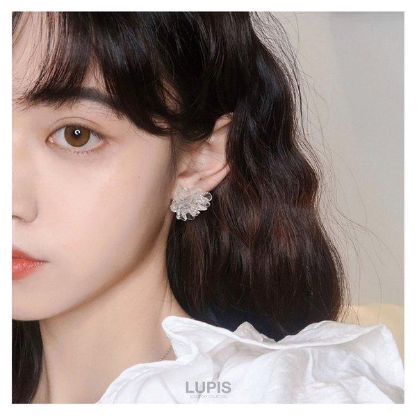 ピアス レディース フラワー お花 クリア 透明 ワンポイント 韓国 ガーリー おしゃれ レッド ルピス lupis | LUPIS | 08