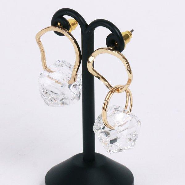 LUPIS（ルピス） ピアス レディース クリアビーズ 変形リング