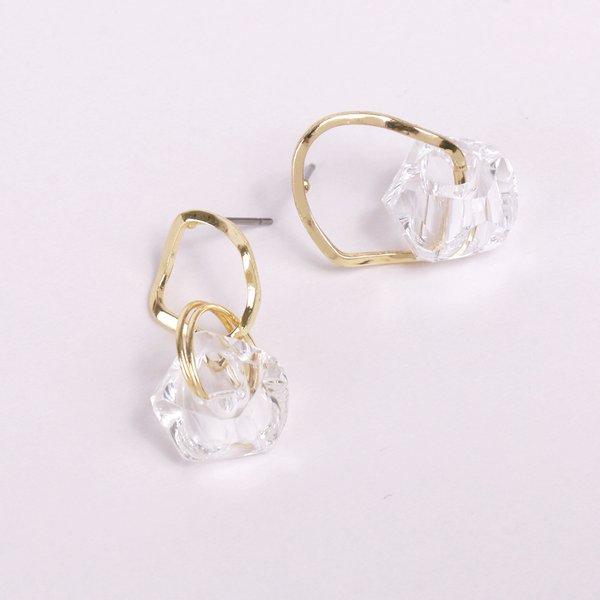 LUPIS（ルピス） ピアス レディース クリアビーズ 変形リング