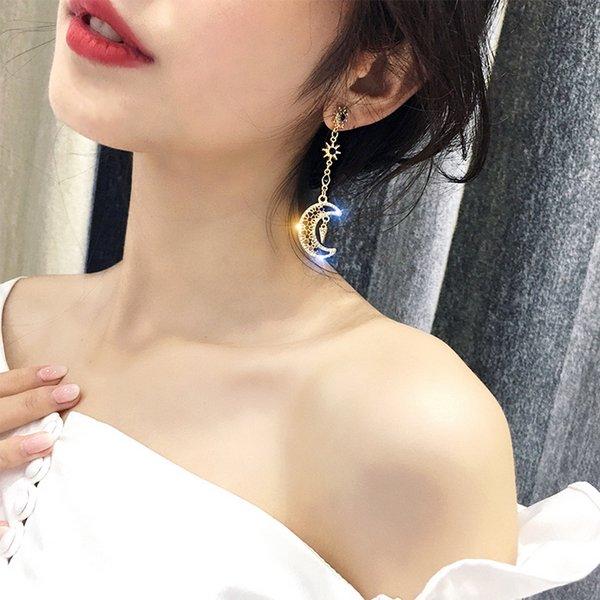 LUPIS（ルピス） ピアス 大ぶり ムーン スター ビジュー ギャラクシー