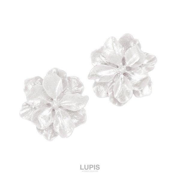 LUPIS（ルピス） イヤリング フラワー パープル クリップ式 光沢 ツヤ