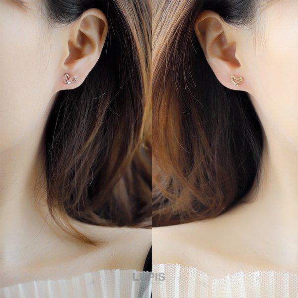 LUPIS（ルピス） ピアス ワイヤーハート ハート シンプル シルバー925