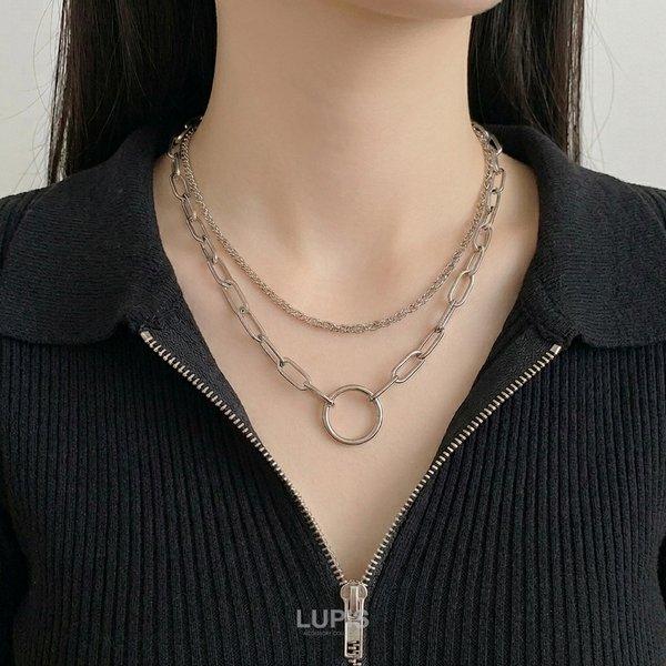 ね※て まとめ買い ネックレス LUPIS（ルピス） ネックレス サークル チェーン ボリューム シルバー 2