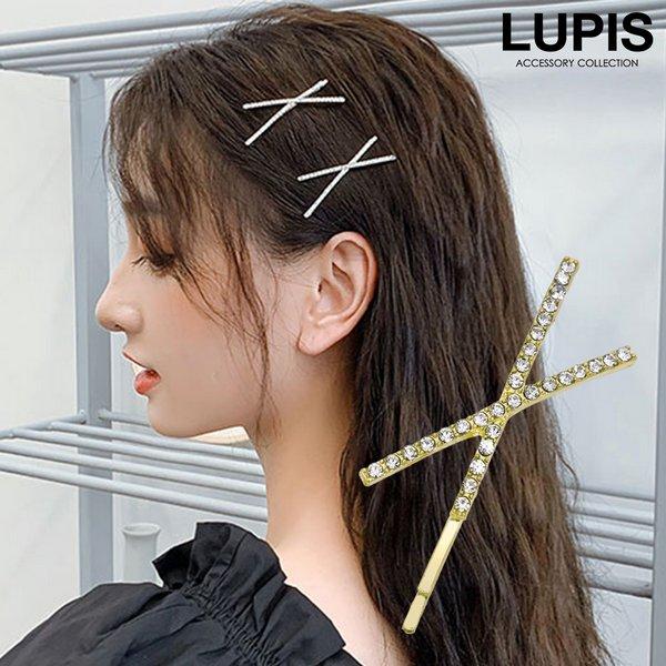 ヘアピン アメリカピン ヘアアクセサリー アメピン クロス パヴェ ストーン シンプル おしゃれ かわいい ルピス 全てのアイテム