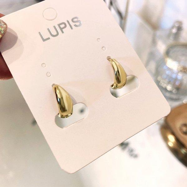 LUPIS ピアス フープピアス ワンタッチ 中折れ ぷっくり メタル