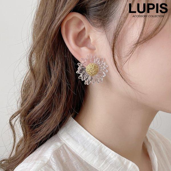 LUPIS（ルピス） ピアス レディース クリア 透明 フラワー 大ぶり