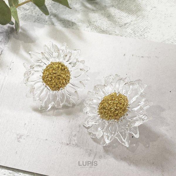 LUPIS（ルピス） ピアス レディース クリア 透明 フラワー 大ぶり
