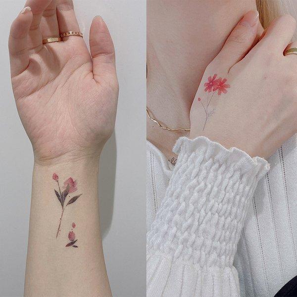 タトゥーシール レディース フラワー おしゃれ ピンク レッド かわいい 大人 水彩 ルピス Lupis V1562 Lupis Yahoo 店 通販 Yahoo ショッピング