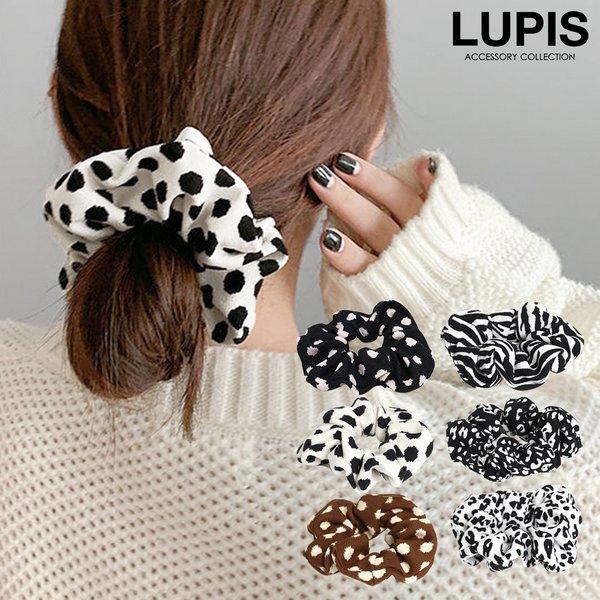 ¨̮秋冬シュシュ　デニム　ファー　千鳥格子 ̮秋冬シュシュ デニム ファー 千鳥格子 千鳥格子柄シュシュ｜INGNI