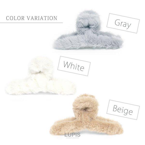 LUPIS（ルピス） バンスクリップ ヘアクリップ ファー クリップ ハーフ