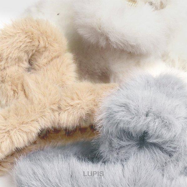 LUPIS（ルピス） バンスクリップ ヘアクリップ ファー クリップ ハーフ