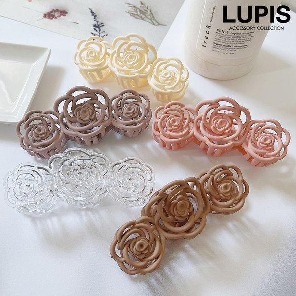 数量限定!特売 ヘアクリップ バンスクリップ ヘアアクセサリー 大きめ ローズ バラ 韓国っぽ ガーリー バランスイージー カバー 韓国っぽチューリップ柄