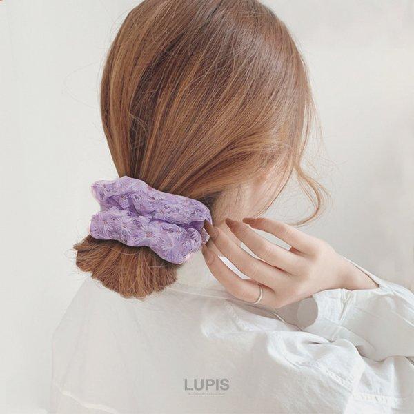 LUPIS（ルピス） シュシュ ヘアアクセサリー フラワー 花柄 刺繍