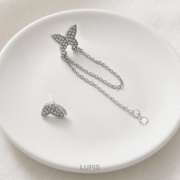 【専用】アシンメトリー バタフライ パール ピアス LUPIS（ルピス） ピアス レディース バタフライ 蝶 アシンメトリー