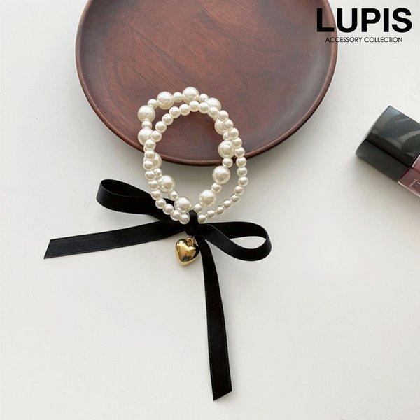 LUPIS（ルピス） ヘアゴム パール リボン ヘアアクセサリー ハート