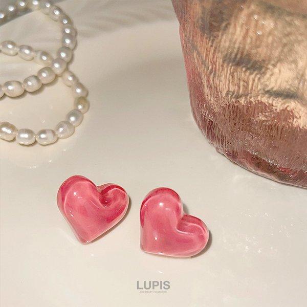 LUPIS（ルピス） ピアス ハート クリア ピンク ガーリー かわいい
