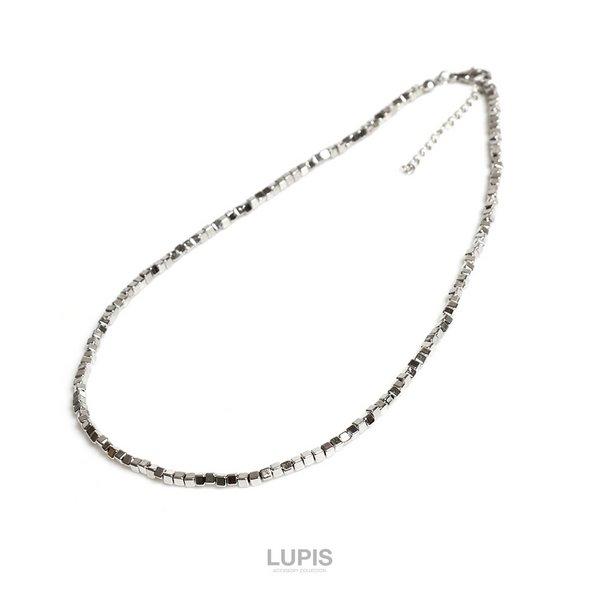 LUPIS（ルピス） ネックレス レディース メタル キューブ ビーズ