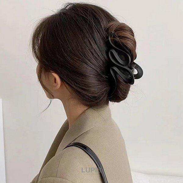 ヘアクリップ バンスクリップ ヘアアクセサリー ニュアンス ウェーブ おしゃれ 上品 こなれ感 マットカラー 大人っぽ 簡単 まとめ髪 ヘアアレンジ LUPIS ルピス｜lupis｜09