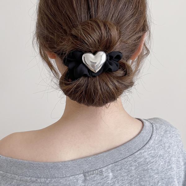 LUPIS（ルピス） シュシュ ヘアゴム ヘアアクセサリー メタル ハート