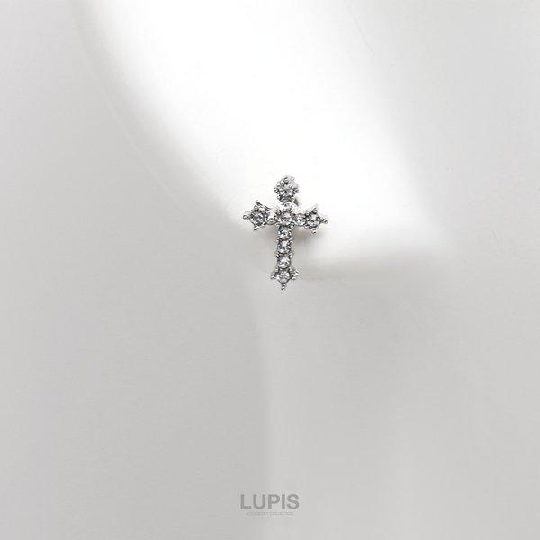 LUPIS（ルピス） ピアス レディース クロス 十字架 キラキラ パヴェ