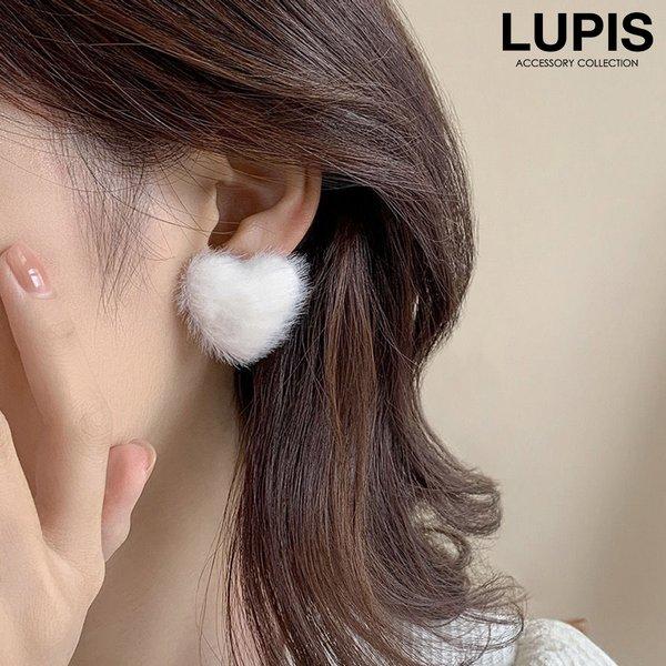 LUPIS（ルピス） ピアス レディース ハート ファー シャギー 秋冬 
