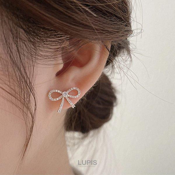 LUPIS（ルピス） ピアス レディース リボン 揺れる パール フェイク