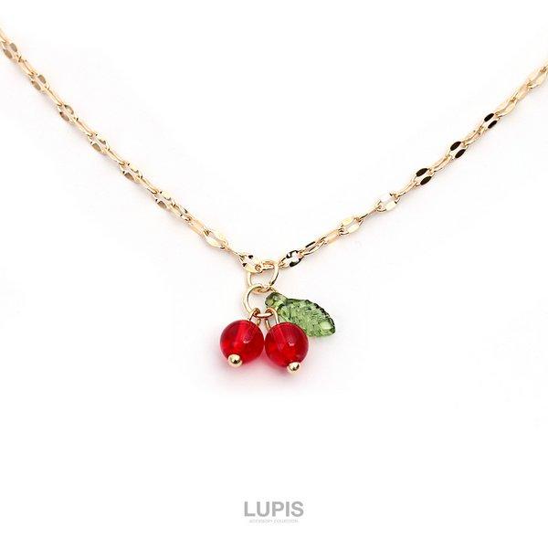LUPIS（ルピス） ネックレス チェリー さくらんぼ ペタルチェーン 華奢