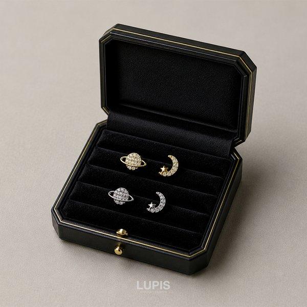 LUPIS（ルピス） ピアス レディース ギャラクシー 惑星 三日月 ムーン